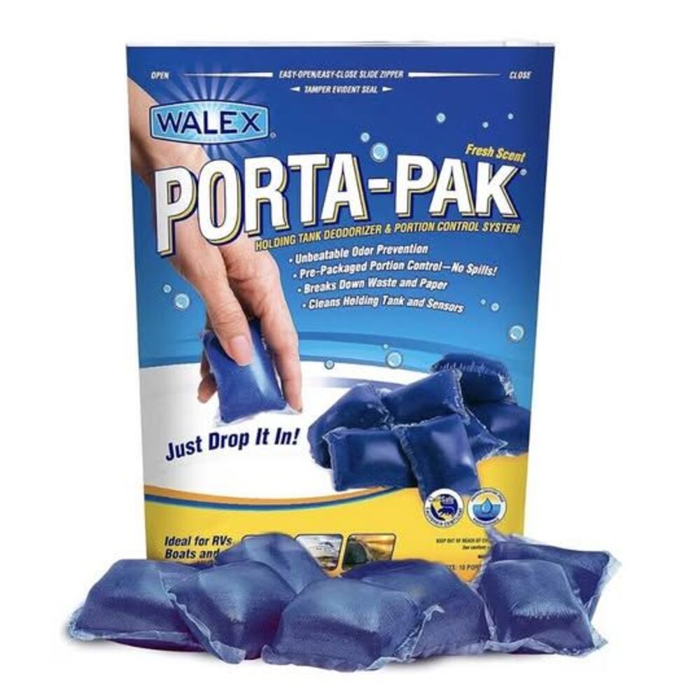 Walex Porta-Pak Black Holding Tank Deodorizer – 12 Packs / 120 Drop-Ins